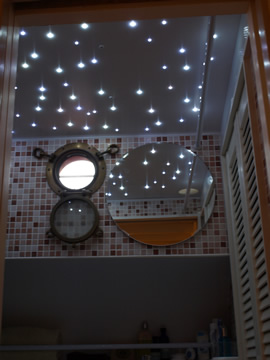 Main
cabin bathroom LED ceiling, picture thanks to Alan Arnold 2010 Main cabin
bathroom LED ceiling, picture thanks to Alan Arnold 2010